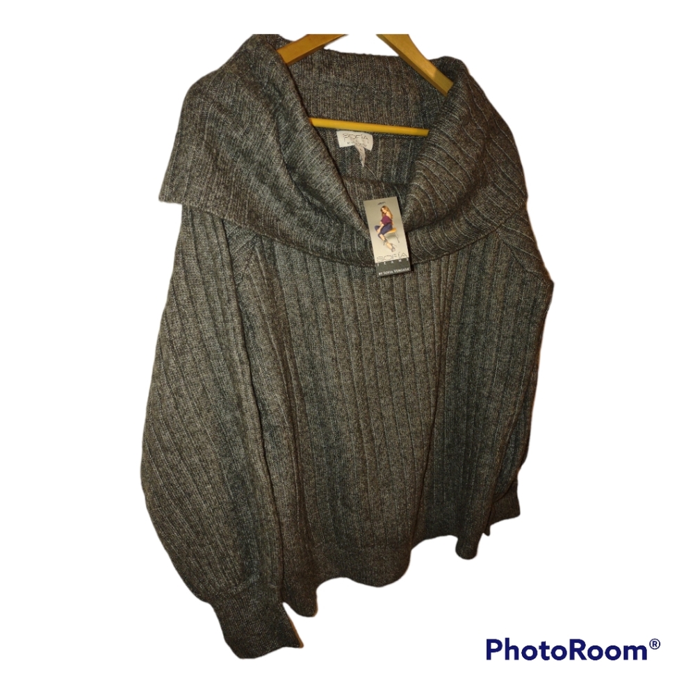 Sofia Jeans by Sofia Vergara Women's Cozy Off-the-Shoulder Sweater - Picture 6 of 8